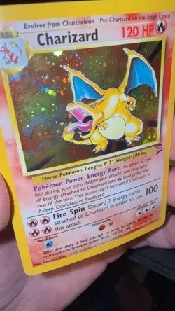Pokemon Charizard Base Set 2 Holo Rare Card 4/102 HP/DMG WOTC Cosmos OG - Image 4
