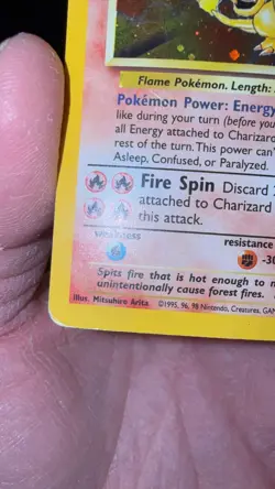 Pokemon Charizard Base Set 2 Holo Rare Card 4/102 HP/DMG WOTC Cosmos OG - Image 5