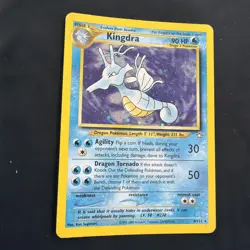 2000 Pokemon KINGDRA #8/111 Neo Genesis Unlimited Holo Rare English HEAVY PLAY - Image 1