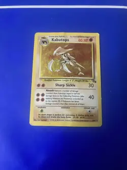 Pokemon TCG Kabutops Fossil 9 Holo Unlimited Holo Rare - Image 1