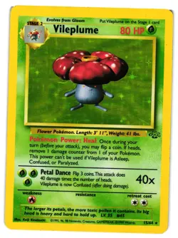 Pokemon TCG Vileplume 15/64 Jungle Holo Rare Unlimited DMG - Image 1