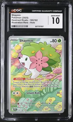 Pokemon Destined Rivals Shaymin - 185/182 Graded CGC GEM MINT 10 - Image 1