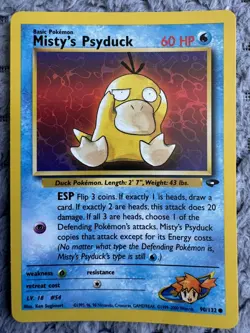 2000 Misty's Psyduck 90/132 Gym Challenge Unlimited Regular English Common NM - Image 1