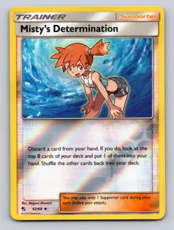 Misty's Determination 62/68 Uncommon Hidden Fates Pokemon Reverse Holo NM! - Image 1
