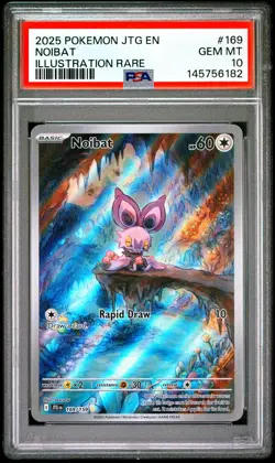 2025 POKEMON JTG EN-JOURNEY TOGETHER ILLUSTRATION RARE #169 NOIBAT PSA 10 - Image 1