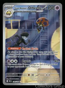 TEAM ROCKET'S ORBEETLE 198/182 ILLUSTRATION RARE DESTINED RIVALS POKEMON NM/M - Image 1