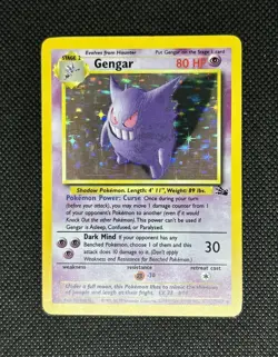 1999 Gengar LP+ Holo Rare 5/62 Fossil Unlimited Vintage Pokemon Clean Back* - Image 1