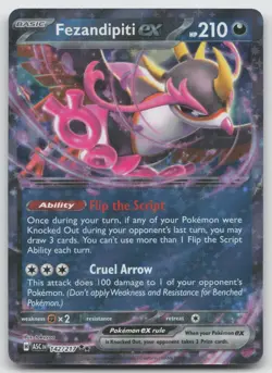 Fezandipiti ex 142/217 Double Rare Ascended Heroes Pokemon Near Mint - Image 1