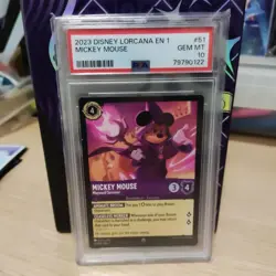 Disney Lorcana Mickey Mouse Wayward Sorcerer 51/204 Non-Foil PSA 10 - Image 1