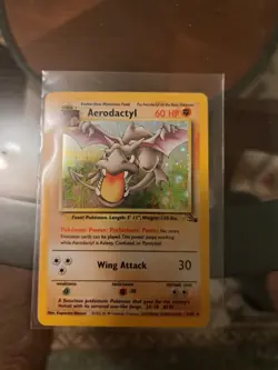 Pokemon TCG Aerodactyl Fossil 1/62 Holo Unlimited Holo Rare - Image 1