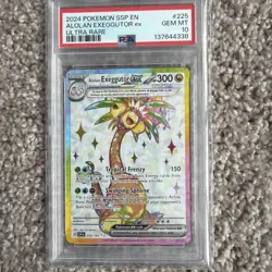 Pokemon Alolan Exeggutor EX Ultra Rare Card 225/191SV08 Surging Sparks PSA 10 - Image 1
