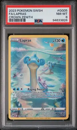 2023 Pokemon Sword And Shield Crown Zenith Fa/Lapras Crown Zenith #GG05 PSA 8 - Image 1