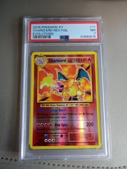 2016 Pokemon XY Evolutions 11 Charizard Reverse Holo Foil - PSA 7 - Image 1