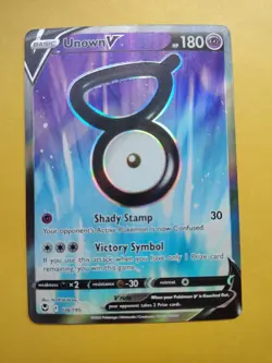 Pokemon TCG Unown V 176/195 Swsh12 Ultra Rare Full Art Holo - Image 1