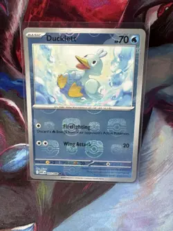 2025 Pokemon SV White Flare Ducklett Reverse Holo Master Ball Common #025/086 - Image 1