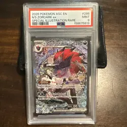 2026 POKEMON ASC EN-SPECIAL ILLUSTRATION RARE #286 N'S ZOROARK EX PSA 9 - Image 1