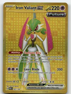 IRON VALIANT EX 261/182 HYPER RARE PARADOX RIFT POKEMON NEAR MINT - Image 1