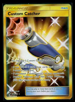 Pokemon Custom Catcher 231/214 Gold Secret Rare | Sun & Moon Lost Thunder | (NM) - Image 1