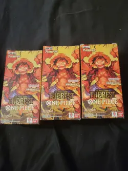 Lot - 3 Japanese PRB-01 One Piece Card Game The Best Booster Box Sealed - Image 1