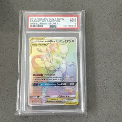 Pokemon Mewtwo Mew GX TCG Card 242/236 Unified Minds PSA 9 Mint - Image 3