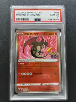 PSA 10 Radiant Charizard 011/071 s10b Pokemon GO Card Japanese 2022 - Image 1