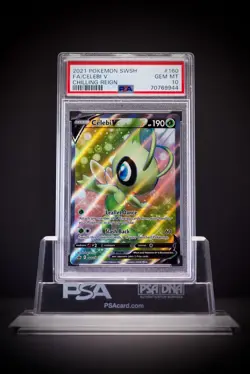 2021 POKEMON SWORD & SHIELD CHILLING REIGN #160 FULL ART/CELEBI V PSA 10 - Image 3
