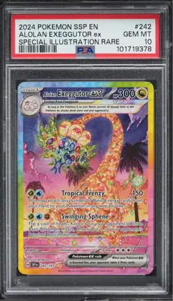 2024 Pokemon SV Surging Sparks Art Rare Alolan Exeggutor ex #242 PSA 10 GEM MINT - Image 1