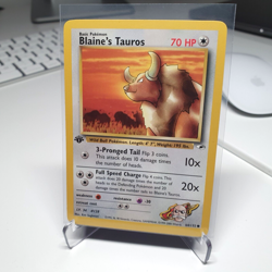 Pokemon card Blaine's Tauros 1st Edition 64/132 Gym Heroes Near Mint - Image 1