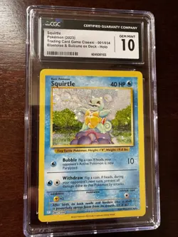 CGC 10 GEM MINT Squirtle 001/034 CLB Classic Box Holo Rare Pokemon TCG 2023 - Image 1
