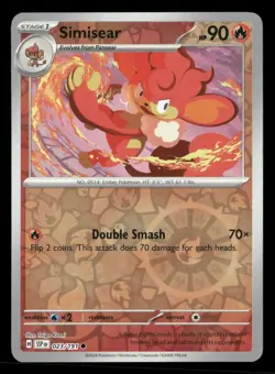 Simisear 023/191 C Surging Sparks Reverse Holo NM/M Pokemon - Image 1