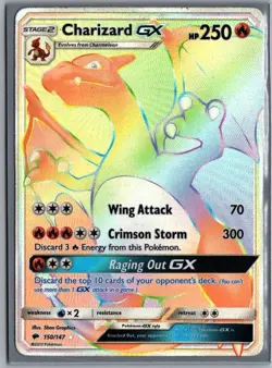 Charizard GX (Secret) Secret Rare SM - Burning Shadows 150/147 MP Pokemon - Image 1