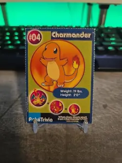 Burger King Pokemon PokeTrivia Perforated Charmander #4 - Image 1