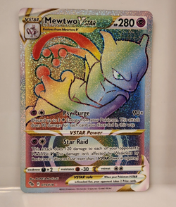 Pokemon TCG Lot Of 2 Mewtwo VSTAR Rainbow Secret Rare & Mewtwo VSTAR Secret NM - Image 2