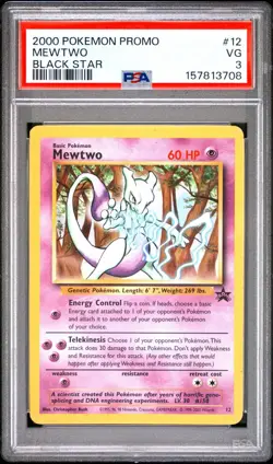 2000 Pokemon Black Star Promo Mewtwo #12 PSA 3 VG WOTC - Image 1