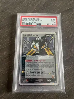 2005 POKEMON EX DEOXYS #108 ROCKET'S RAIKOU EX-HOLO PSA 9 - Image 1