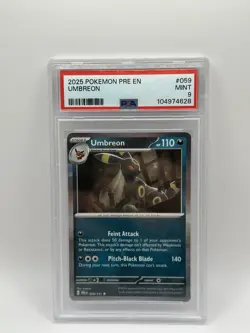 2025 POKEMON PRE EN UMBREON PSA 9 MINT - Image 1