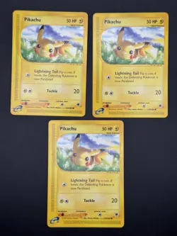 Pokemon Pikachu TCG 124/165 Regular E-Reader Expedition Base Set Set Of 3 - Image 1