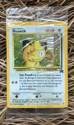 RARE #10 Pokemon Meowth Holo Black Star Promo Gameboy Exclusive FACTORY SEALED - Image 1