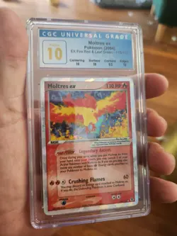 (POP 4) CGC 10 PRISTINE Pokemon Moltres Ex 115/112 ICE Holo Fire Red Leaf Green - Image 5