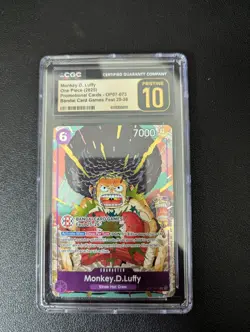 One Piece PROMO BANDAI CARD GAMES FEST OP07-073 MONKEY D. LUFFY CGC PRISTINE 10 - Image 1