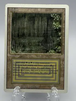 Magic the Gathering Bayou Revised Edition Dual Land Card - Image 1