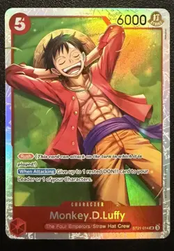 One Piece Monkey.D.Luffy ST21-014-SR Card TCG Near Mint Condition - Image 1