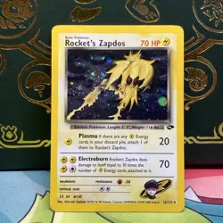 Rocket's Zapdos 15/132 Gym Challenge Holo Rare WOTC Pokemon Card LP - Image 1