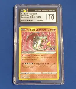 Pokemon TCG Pokemon GO 011/078 RADIANT CHARIZARD CGC Graded 10 GEM MINT - Image 1