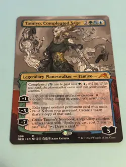 MTG Tamiyo, Compleated Sage *BORDERLESS* Kamigawa: Neon Dynasty 306 NM Mythic - Image 1