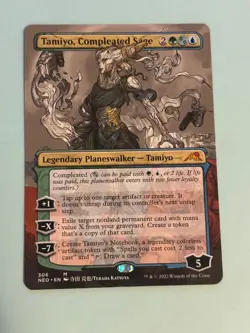 MTG Tamiyo, Compleated Sage *BORDERLESS* Kamigawa: Neon Dynasty 306 NM Mythic - Image 2