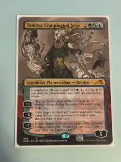 MTG Tamiyo, Compleated Sage *BORDERLESS* Kamigawa: Neon Dynasty 306 NM Mythic - Image 3