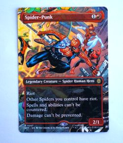 Spider-Punk Legendary Creature - Spider Human Borderless #207 New Spider-Man MTG - Image 1