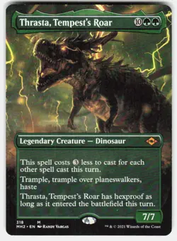 Thrasta, Tempest's Roar (Borderless) 318 Modern Horizons 2 MTG LP - Image 2