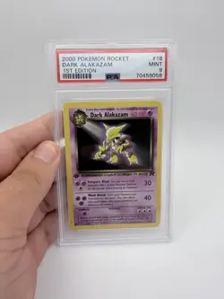 Pokemon TCG PSA 9 First Edition Dark Alakazam (2000) - Image 1